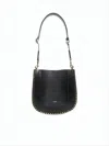 Isabel Marant Structured Calf Leather Shoulder Bag With Metallic Studs In White