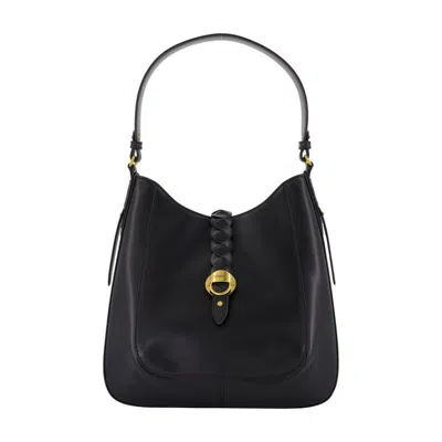 Isabel Marant Structured Calfskin Leather Shoulder Bag In Black
