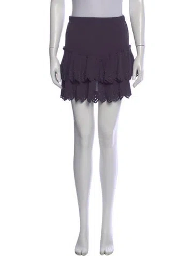Pre-owned Isabel Marant Studded Accents Mini Skirt In Purple