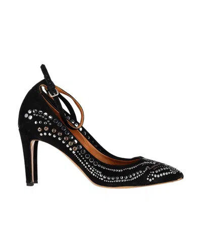 Isabel Marant Studded Ankle Strap Pumps In Black Suede