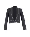 Isabel Marant Studded Blazer Jacket In Black Virgin Wool In Black