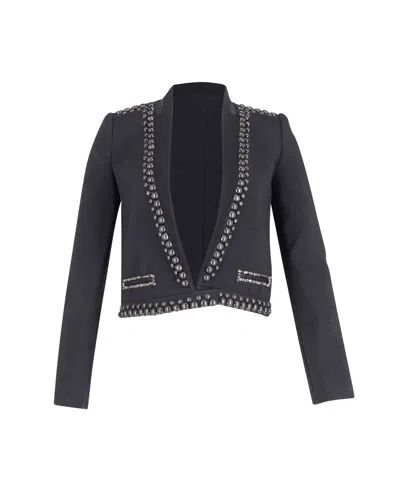 Isabel Marant Studded Blazer Jacket In Black Virgin Wool