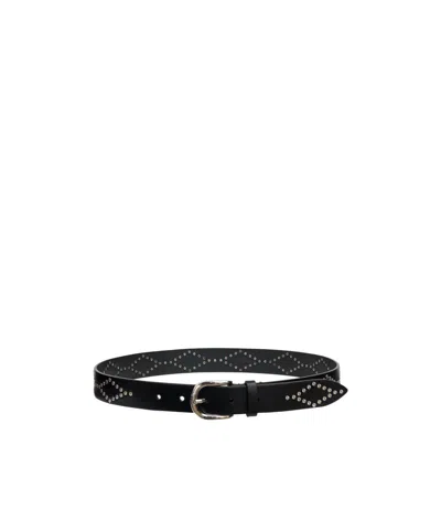Isabel Marant Studded Buckle Belt In Black