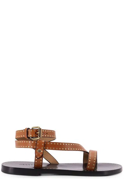 Isabel Marant Jopee Leather Sandals With Studs In Brown