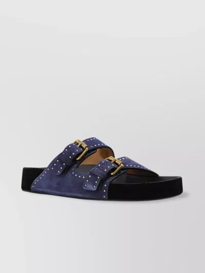 Isabel Marant Studded Design Suede Leather Sandals In Blue