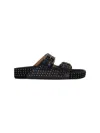 Isabel Marant Black Lennyo Buckle Sandals In Black