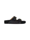 Isabel Marant Black Lennyo Buckle Sandals In Black  