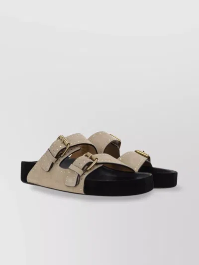 ISABEL MARANT STUDDED DETAIL SUEDE LEATHER SANDALS