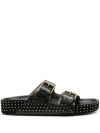 Isabel Marant Lennyo Studded Slides In Black