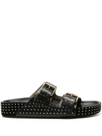 Isabel Marant Studded Leather Sandals In Black