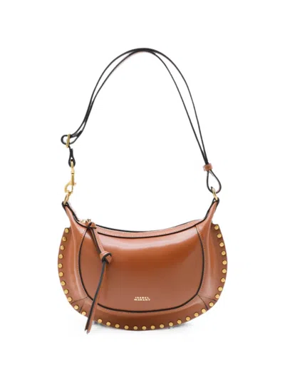 Isabel Marant Studded Leather Shoulder Bag In Brown