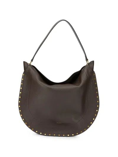 Isabel Marant Oskan Hobo Soft Leather Tote Bag In Gray