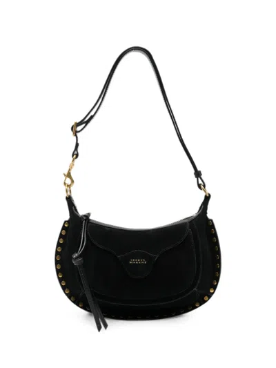 Isabel Marant Stud-embellished Suede Shoulder Bag In Black