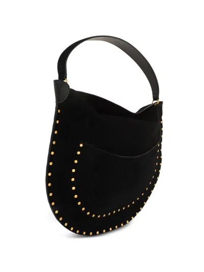 Isabel Marant Stud-trim Suede Shoulder Bag In Black