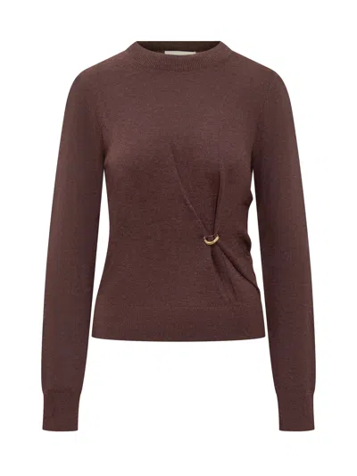 Isabel Marant Stylish Knitwear Sweater With Unique Detailing In Brown