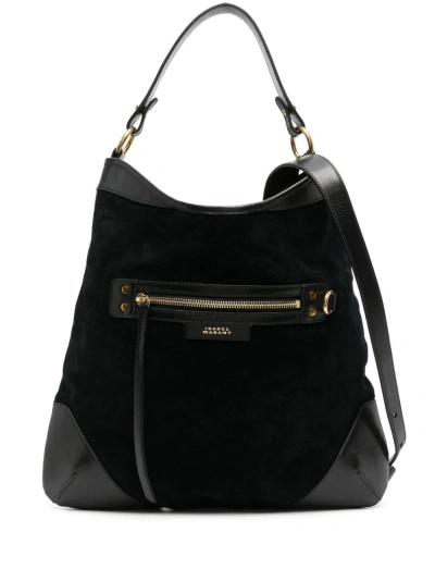 Isabel Marant Suede And Leather Bag In Black  