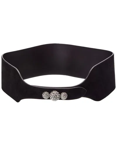 Isabel Marant Suede & Leather Belt In Black