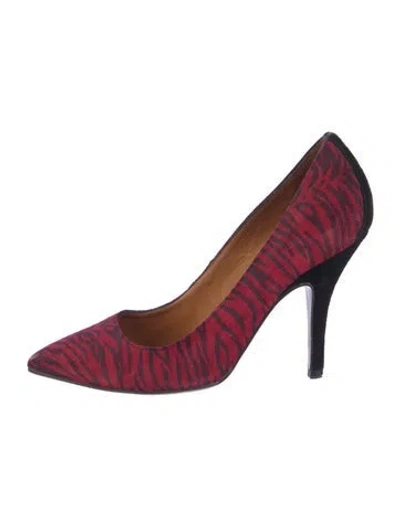 Pre-owned Isabel Marant Suede Animal Print Pumps In Burgundy