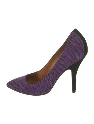 Pre-owned Isabel Marant Suede Animal Print Pumps In Purple
