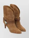 Isabel Marant Suede Ankle Boot Decorative Strap In Animal Print