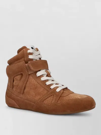 Isabel Marant Brown Senny Suede Ankle Strap High-top Trainers