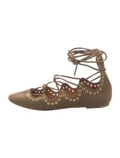 Pre-owned Isabel Marant Suede Ballet Flats In Green