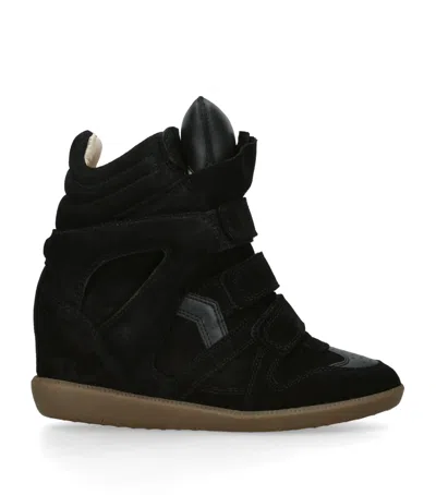 Isabel Marant Suede Bekett Wedge Sneakers 50 In Black