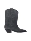 Isabel Marant Mid-height Block Heel Suede Western Boots In Black
