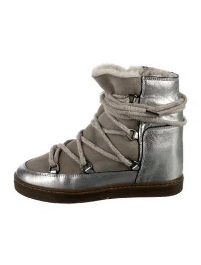 Pre-owned Isabel Marant Suede Boots In Neutrals/silver
