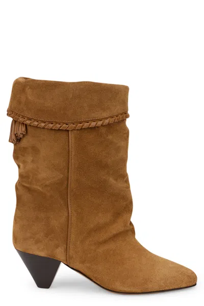Isabel Marant Suede Boots With Cone Heel In Brown