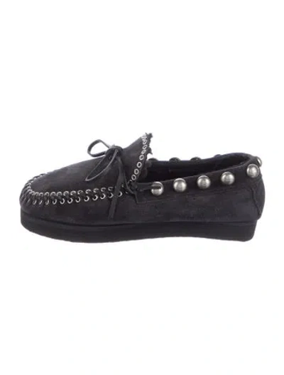 Pre-owned Isabel Marant Suede Bow Accents Moccasins In Blue