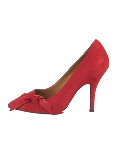 Pre-owned Isabel Marant Suede Bow Accents Pumps In Red