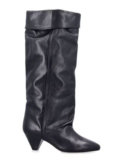 Isabel Marant Suede Calf Leather Flat Shoes In Black