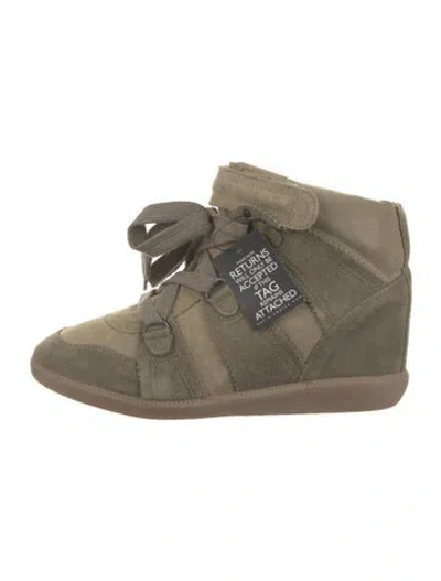 Pre-owned Isabel Marant Suede Chunky Sneakers In Green/neutrals