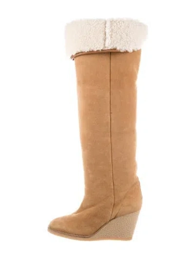 Pre-owned Isabel Marant Suede Colorblock Pattern Boots In Brown