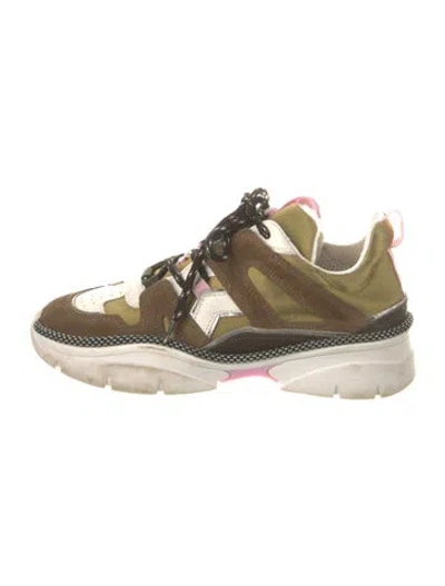 Pre-owned Isabel Marant Suede Colorblock Pattern Chunky Sneakers In Brown
