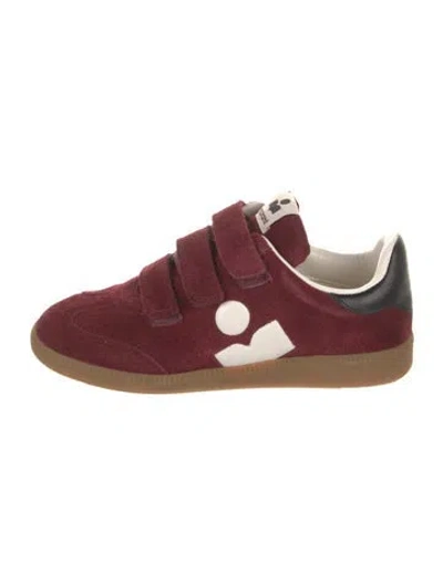 Pre-owned Isabel Marant Suede Colorblock Pattern Sneakers In Burgundy