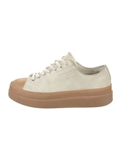 Pre-owned Isabel Marant Suede Colorblock Pattern Sneakers In Neutral