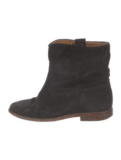 Pre-owned Isabel Marant Suede Combat Boots In Black