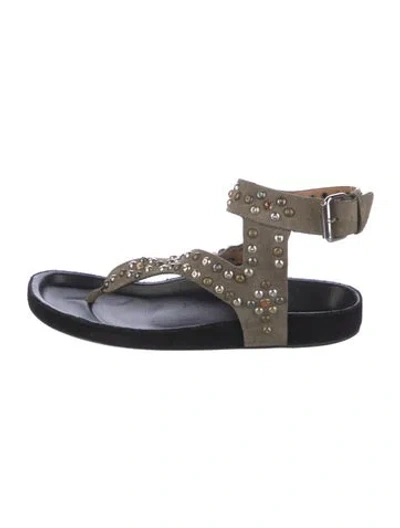 Pre-owned Isabel Marant Suede Crystal Embellishments Sandals In Multi