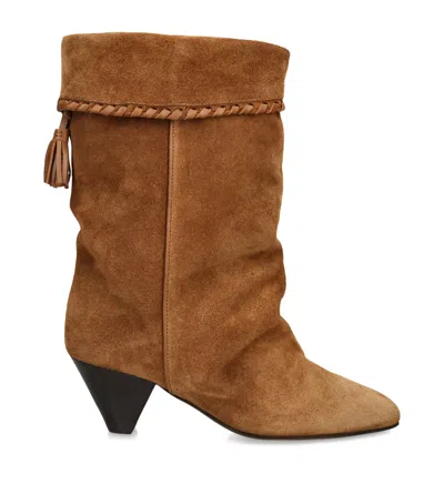 Isabel Marant Suede Dalby Heeled Boots 55 In Brown