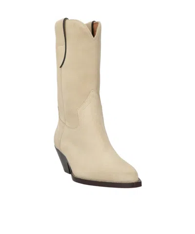 Isabel Marant Suede Denim Ankle Boots In Multi