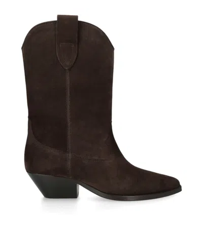 Isabel Marant Suede Duerto Cowboy Boots 40 In Brown