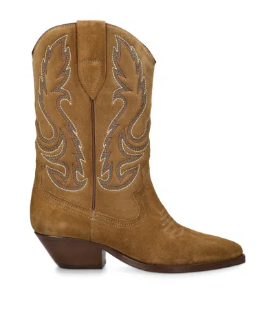 Isabel Marant Suede Duerto Cowboy Boots 45 In Beige