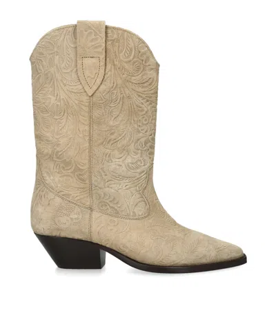 Isabel Marant Suede Duerto Cowboy Boots In Brown