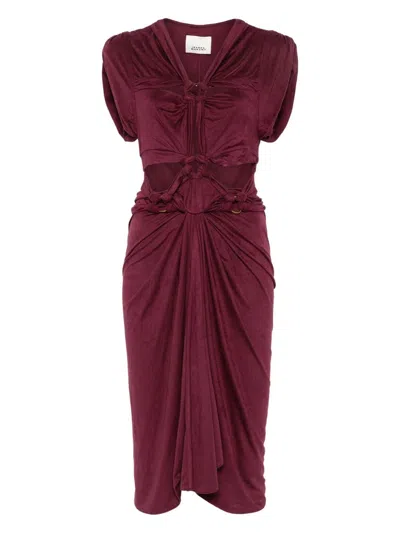 Isabel Marant Suede Effect Dress In Burgundy