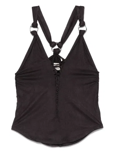 Isabel Marant Suede Effect Top In Black