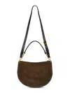 Isabel Marant Suede-finish Soft Zip Shoulder Bag With Decorative Stitching In Black