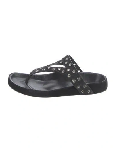 Pre-owned Isabel Marant Suede Flip Flops In Black/blue