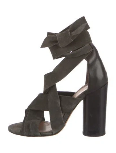 Pre-owned Isabel Marant Suede Gladiator Sandals In Green